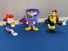 Lot de 3 figurines Disney années 90 en PVC canard à ailes sombres, contes de canards, troupe de goofs