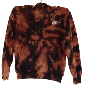 Nike - Sudadera con capucha para niños blanqueada con corbata casera - Pequeña - Excelente - Imagen 1 de 5