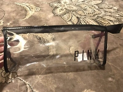 Victoria Secret Rosa Mediano Cosmético Cremallera Transparente Maquillaje Estuche de Viaje Bolsa con Soporte Foto 1 de 4