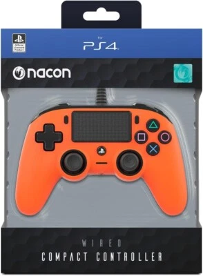 NACON Wired Compact Controller for PlayStation 4 - Orange - Image 1 of 3