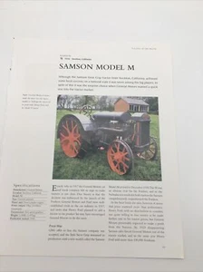 Samson Model M 1918 Vtg Tractor Frameable Article Pics Specifications Display - Picture 1 of 1