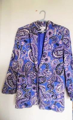 BLAZER MANGA LARGA CAPPAGALLO CASUAL ESTAMPADO PAISLEY UN BOTÓN DE COLECCIÓN TALLA 14 Foto 1 de 3