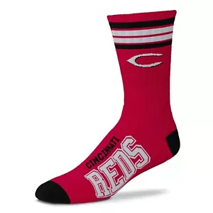 CINCINNATI REDS LOGO YOUTH SIZE CREW SOCKS AUTHENTIC MLB BASEBALL TEAM NEW - Picture 1 of 1