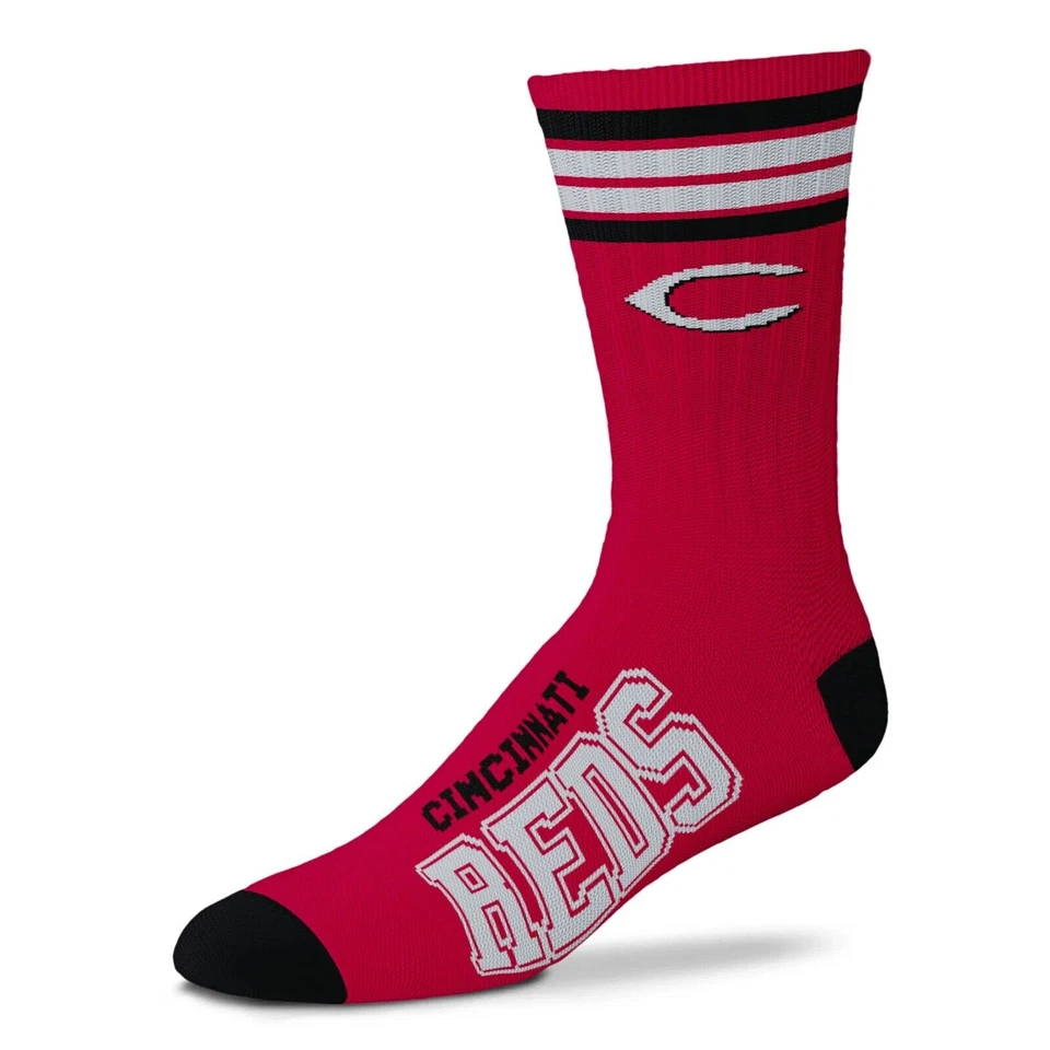CINCINNATI REDS LOGO YOUTH SIZE CREW SOCKS AUTHENTIC MLB BASEBALL TEAM NEW - Image 1 of 1