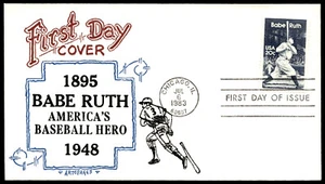 1983 Babe Ruth FDC America's Baseball Hero 1895-1948 Artopages Cachet - Picture 1 of 2