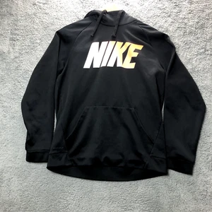 Nike Sweatshirt Mens Size Mediuml M Black Hoodie Dri Fit Pullover Fleece Adult - Picture 1 of 8