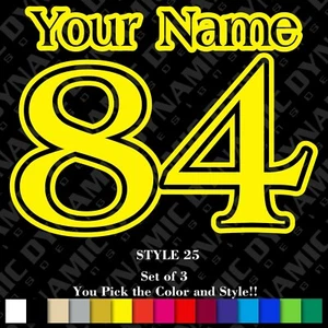 MOTOCROSS NUMBER PLATE DECAL CUSTOM NAME MX STICKER ATV BMX RACE DIRT BIKE AMA - Picture 1 of 7