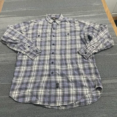 RRL Double RL Shirt Mens Medium Gray Ralph Lauren Cotton Flannel Workwear Plaid - Image 1 of 4