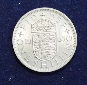 1963 Great Britain 1 One Shilling Copper-Nickel Coin KM# 904 - Picture 1 of 4