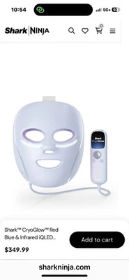 Shark CryoGlow Red Blue & Infrared iQLED Facial Mask & Under Eye Cooling Model - Image 1 of 4