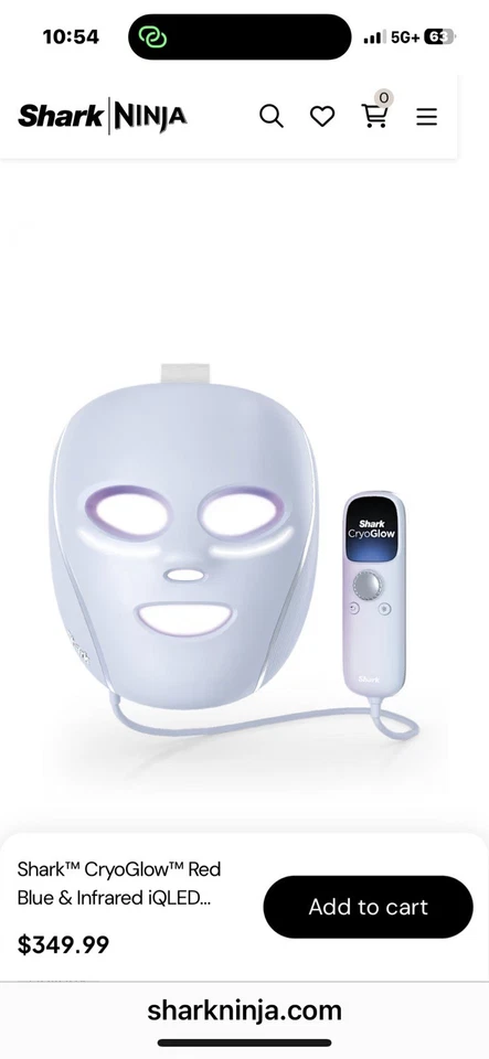 Shark CryoGlow Red Blue & Infrared iQLED Facial Mask & Under Eye Cooling Model - Image 1 of 4