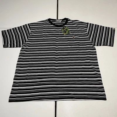 Camiseta Bape Rayas Negro Blanco Aro Un Punto Calce Relajado Talla XXL Para Hombre Foto 1 de 4