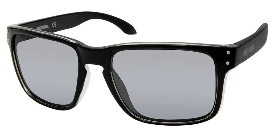 Harley-Davidson Men's Casual Square Frame Sunglasses, Black Frame/Mirror Lenses - Image 1 of 1