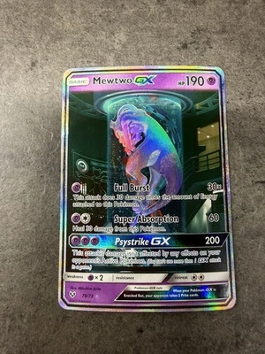 Pokemon Mewtwo GX Card 78/73 Shining Legends Secret Rare Full Art Holo - Image 1 of 4