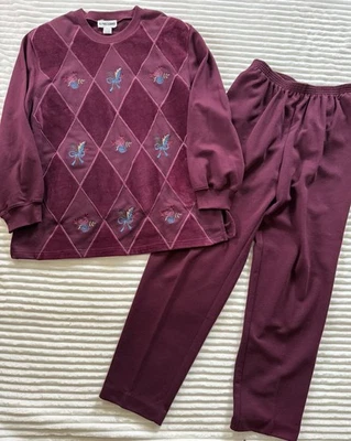 Conjunto de túnica e calça 2 peças Alfred Dunner tamanho grande marrom - Imagem 1 de 4