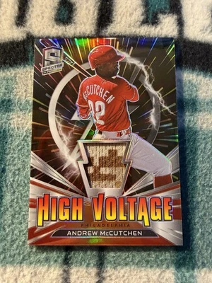 ANDREW MCCUTCHEN GAME USED CAMO JERSEY PATCH 2021 SPECTRA 39/75 PHILLIES PIRATES - Image 1 of 4