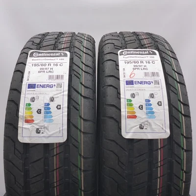 195 60 16C 2x Continental 195/60 R16C 99/97H Van pneumatici estivi 2023 COME NUOVI COMPLETI - Immagine 1 di 4