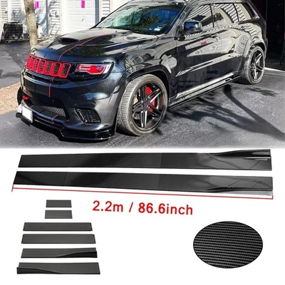 For Jeep Grand Cherokee Carbon Fiber 2.2m Side Skirt Extensions Rocker Panel Foto 1 de 4