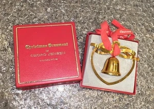 Vintage Georg Jensen 24 Karat vergoldet Glocke Herz Weihnachtsschmuck 1984 LESEN - Bild 1 von 16