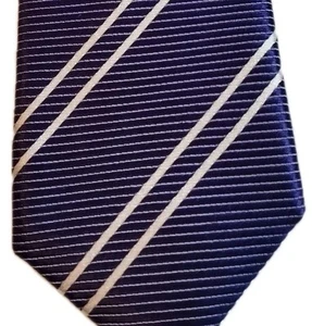 Ben Sherman 100% silk tie purple white stripes skinny - Picture 1 of 7