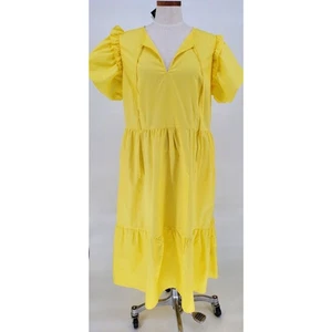 Who What Wear Women's Size XXLarge Short Sleeve Golden Kiwi Midi Dress New - Picture 1 of 4