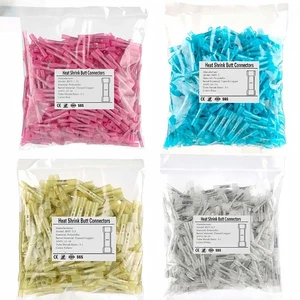 100/500PCS Electrical Wire Connectors Insulated Heat Shrink Butt Crimp Terminals - Picture 1 of 25