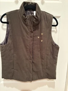 Erika Studio Vest with Gold Paw Design Brown Soft SZ SMALL animal Lover EUC - Picture 1 of 9