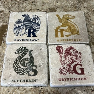Universal Studios Harry Potter Travertine Cork Coaster H R S G Set Of 4 Sealed - Picture 1 of 6