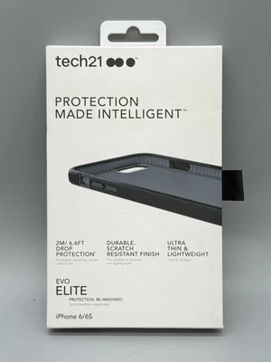 Tech21 EVO ELITE PHONE CASE FOR iPHONE PREMIUM PROTECTION 6/6s - BLACK - Image 1 of 4