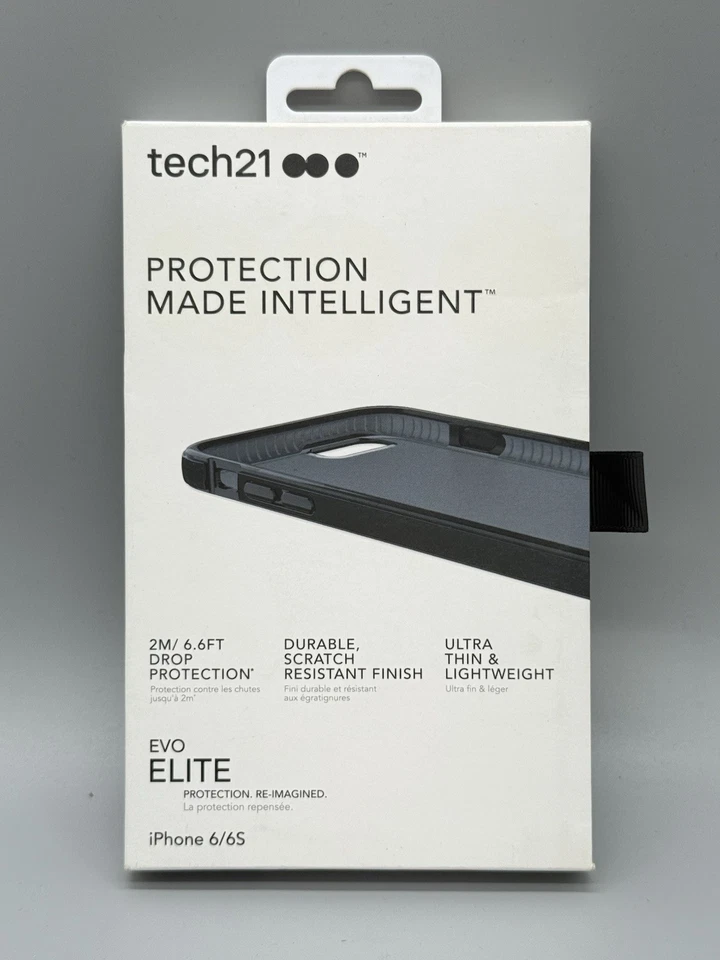 Tech21 EVO ELITE PHONE CASE FOR iPHONE PREMIUM PROTECTION 6/6s - BLACK - Image 1 of 4