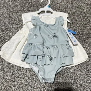 Carter's Baby Mädchen 2-teiliges Überwurf & Badeanzug Set Größe 6 Monate - Bild 1 von 5