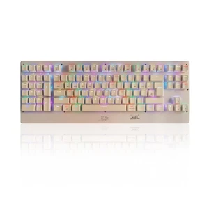 ZY-2216 Left Handed Gaming Keyboard, BT/2.4Ghz/USB-C Wired Mechanical Keyboar... - Afbeelding 1 van 7