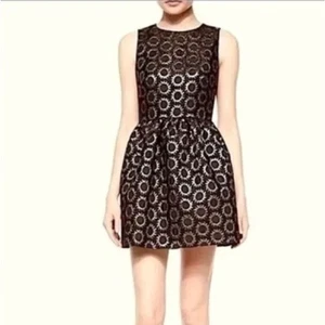 Red Valentino Gathered Sun Barcode Dress Black Gold 40 - Picture 1 of 10