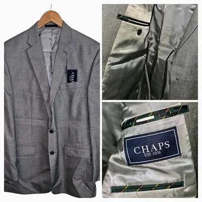 Ralph Lauren Chaps Hombre Blazer Blanco y Negro Chaqueta Dos Botones Abrigo Deportivo 44L Foto 1 de 4