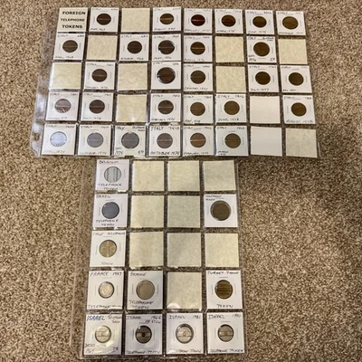 Vintage Lot Foreign Telephone Tokens Italy Israel France Etc Exonumia Nice! - Image 1 of 4