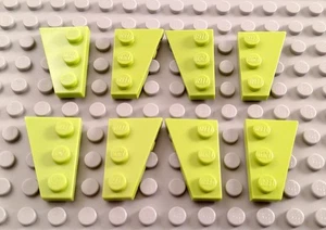 Lego Menge 4 Paar limettengrün 3x2 Keil Platte Stücke - Bild 1 von 1