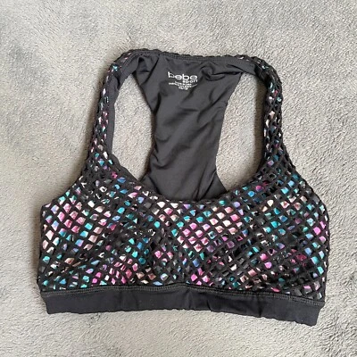Sujetador deportivo Bebe Sport Activewear multicolor negro red para mujer talla XS Foto 1 de 4