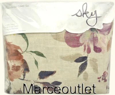 Sky Harper Autumnal Floral FULL / QUEEN Duvet Cover & Shams Set Multi - Image 1 of 4