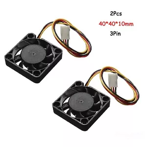12V Mini Cooling Computer CPU Fan - Small 40x40x10mm DC Brushless 3-pin 2Pcs - Picture 1 of 4