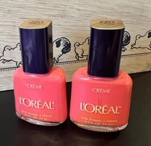 2 Loreal Creme Nail Enamel - 220 SUNRISE ~Discontinued, Rare!! - Picture 1 of 2