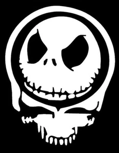 Skull Decal Jack Skellington Nightmare Before Christmas Halloween Vinyl Sticker  - Picture 1 of 1