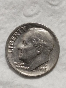 1985 P Roosevelt Groschen Fehlermünze - RAND - IN GOD WE TRUST , EINFACH SCHÖN - Bild 1 von 14