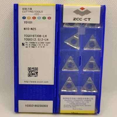 10pcs TCGX16T308-LH YD101 ZCC.CT Tools CNC blade Carbide Inserts Original - Image 1 of 2
