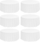 6 Pack White Round Tablecloth 108 inch Circle Polyester Table Cloth, Washable