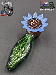 Pipas de mano de vidrio para pipa para fumar tabaco de 4,5" flor de lavanda - Imagen 1 de 5
