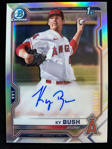 2021 Bowman Draft Chrome KY BUSH 1st Rookie SILVER REFRACTOR AUTO #406/499 RC SP