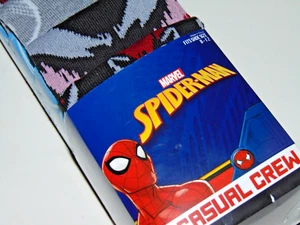 Marvel Spiderman Gift Comic Hero Spider-Man CREW SOCKS 6 Pair Men Size 8-12 NEW - Picture 1 of 12