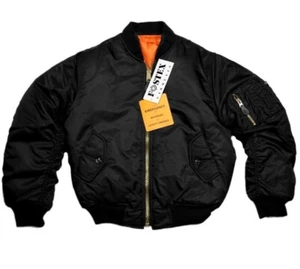 Chaqueta Piloto Bomber Aeronáutica Militare Modelo MA1 Negro Interior Naranja - Imagen 1 de 3