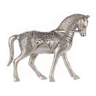 Decorative Aluminum Horse Silver Plated Figurine Showpiece Gift Item 30x8x25 cm