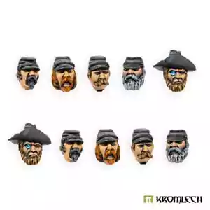 Kromlech Confederate Head x10 - 28mm scale suitable for Warhammer 40k, Mordheim - Picture 1 of 4